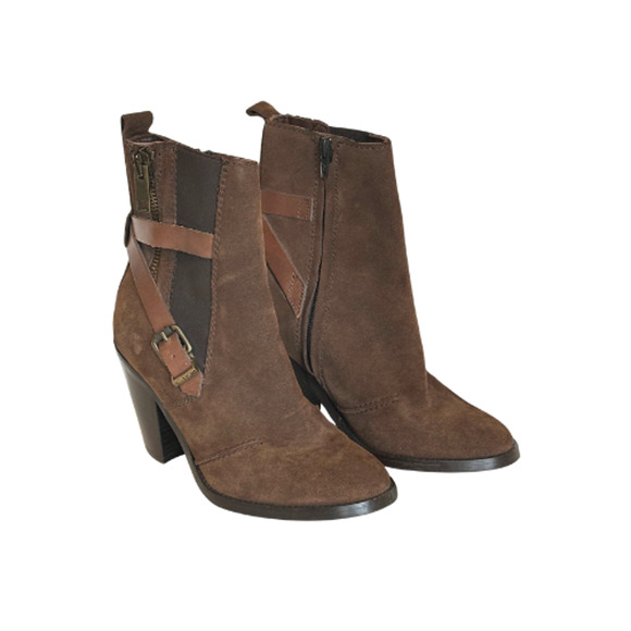 Diesel D-Kinley Dark Brown Suede Cuban Heel Boots 7/37 - Picture 2 of 13